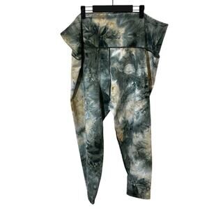 Meta Activewear Women's 3XL Tie Dye Leggings Green White Activewear Stretch